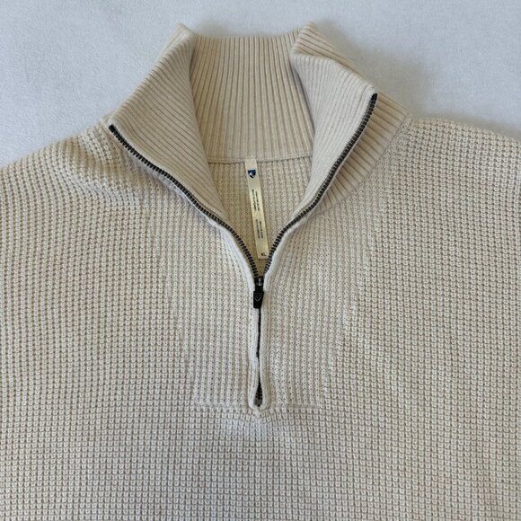 Kuhl Womens Norda Merino Wool Organic Cotton Waffle Knit Waffle Quarter Zip XL - Picture 6 of 14